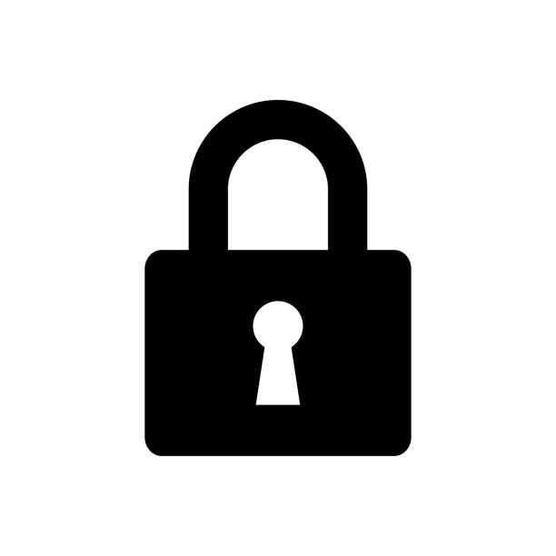 bildbanksillustrationer, clip art samt tecknat material och ikoner med padlock icon flat vector template design trendy - hänglås