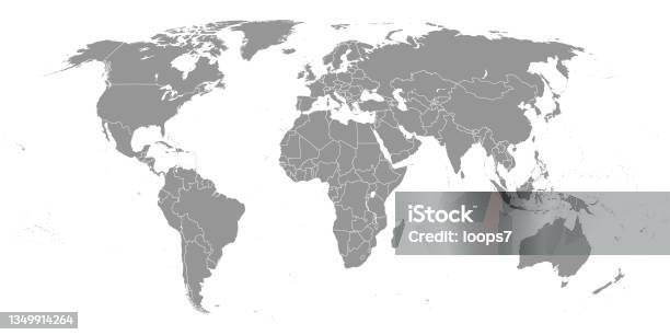 Political World Map Each Country On A Separate Layer Stock Illustration - Download Image Now