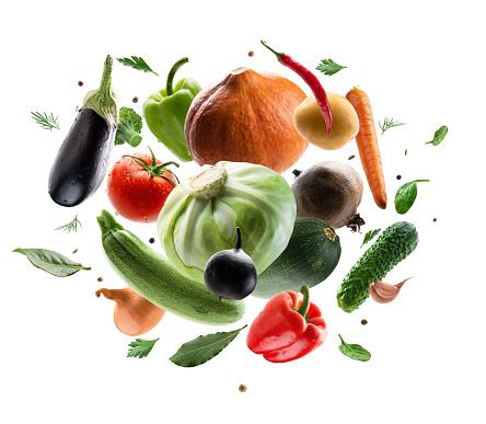 Large set of isolated vegetables on a white background.
