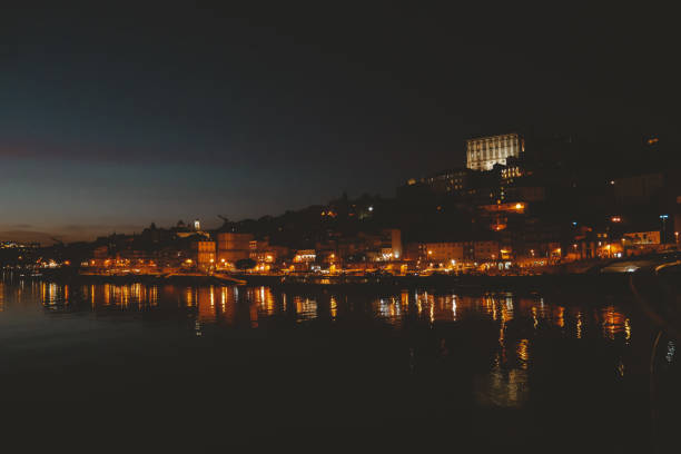 istock Ribeira do porto lights by night - Porto 1349915216