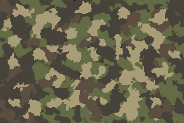 kamuflaż tło armia abstrakcja nowoczesny wojskowy backgound fabric textile print tamplate - camouflage stock illustrations