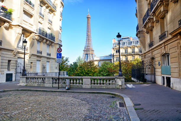 istock Eiffel tour and Paris street 1349920288