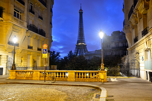 France, Paris - September 20, 2022: The Eiffel tower seen from Trocadero square