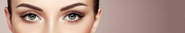 istock Female eye with long false eyelashes 1349921663