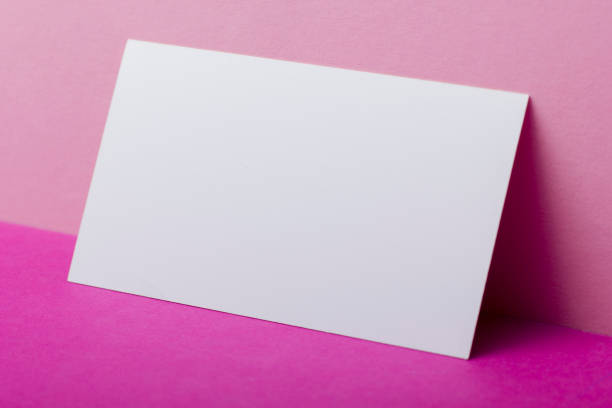istock Business cards blank. Mockup on color background. Flat Lay. copy space for text 1349923697