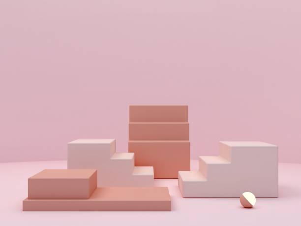 istock Minimal podium background in pastel colours. 1349927610