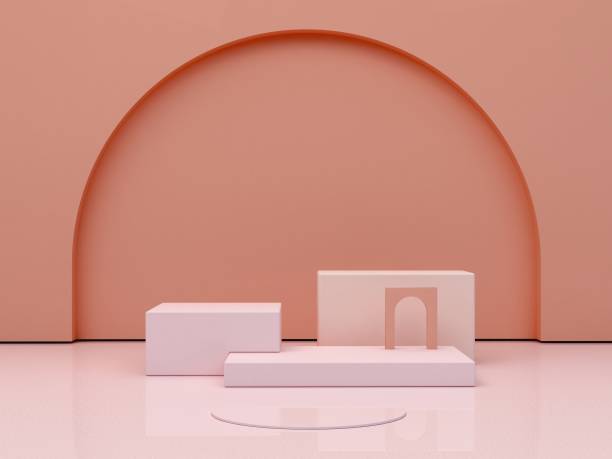 istock Minimal podium background in pastel colours. 1349927617