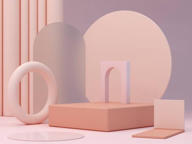 istock Minimal podium background in pastel colours. 1349927618