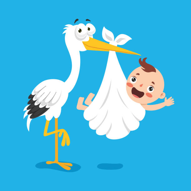 istock Cartoon Drawing Of A  Newborn Baby Character 1349927832