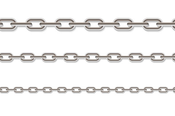 istock Set of metal chain. Gold necklace. 1349928115