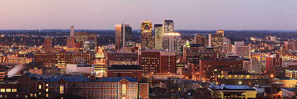 istock Panorama of Birmingham, Alabama illuminated at dusk 134992884