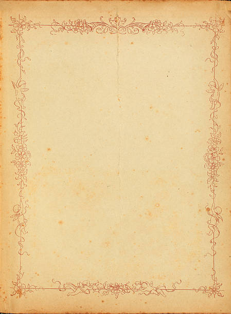 istock Vintage stained paper with floral border 134993295