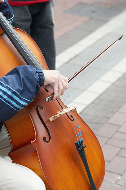istock Double bass player hands close up 134994338