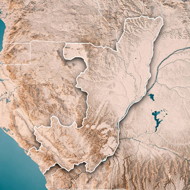 istock Republic of the Congo 3D Render Topographic Map Neutral Border 1349945455