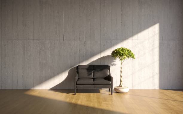 istock Comfortable sofa with pillows in the interior of a spacious living room. 1349954377