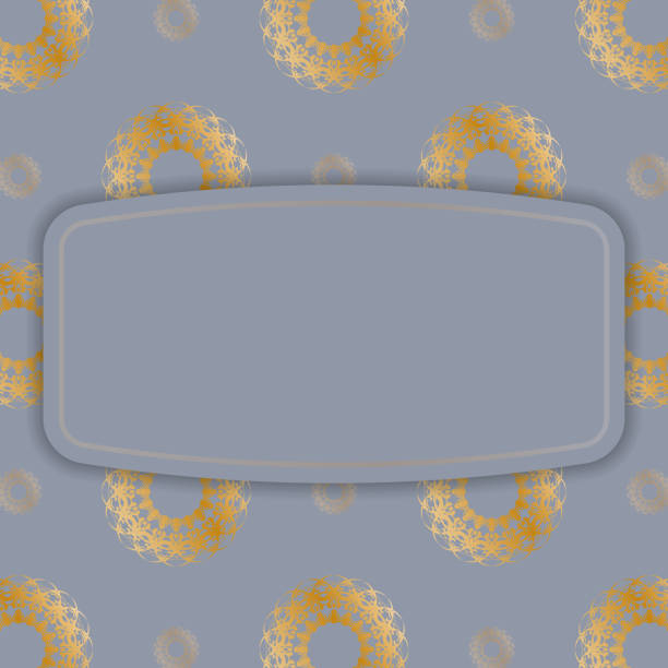 istock Brochure in gray with luxurious gold ornamentation prepared for typography. The robber steals money. The criminal steals gold coins. Robbery and finance security concept. Flat style, vector. 1349954440