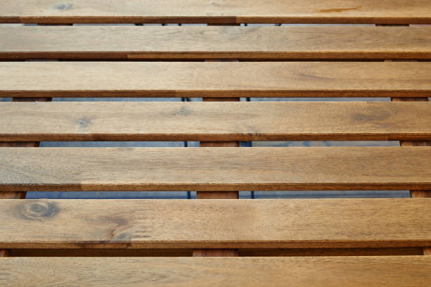istock Brown wooden texture from garden table 1349956793