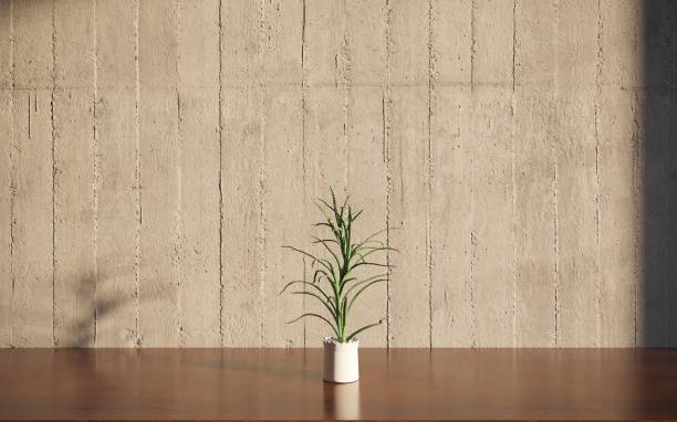 istock Decorative flowers in a vase on the table. 3D illustration, cg render 1349960105