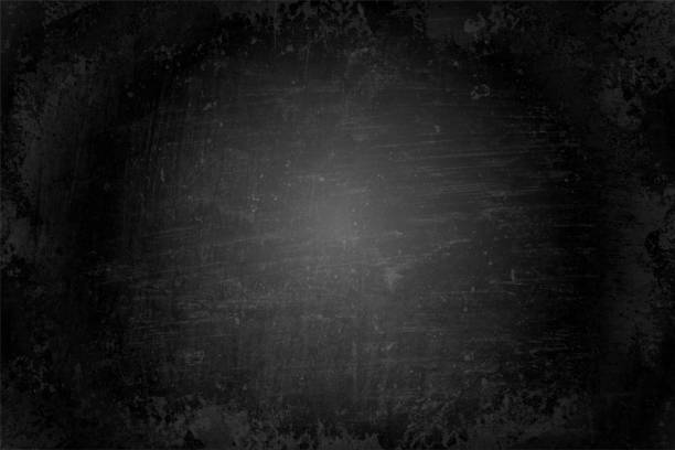 ilustrações, clipart, desenhos animados e ícones de cor preta arranhada, textura de parede grunge fundo vetor horizontal como um quadro-negro - blackboard black backgrounds blank