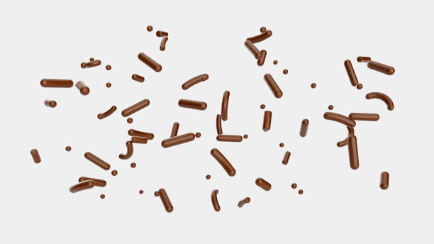 istock Chocolate coated chocolate beans chocolate ball Chocolate Brown candy 3d illustration 1349968094
