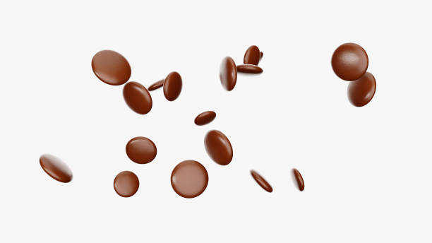 istock Chocolate coated chocolate beans chocolate ball Chocolate Brown candy 3d illustration 1349968422