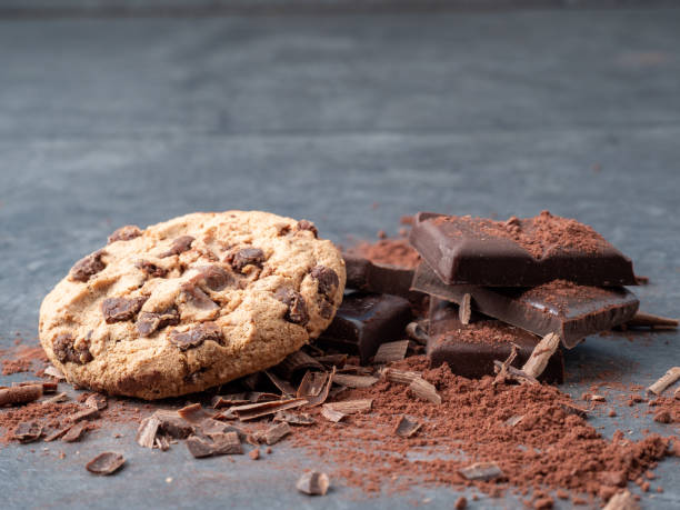 istock Chocolate chip cookies on a gray background 1349969111
