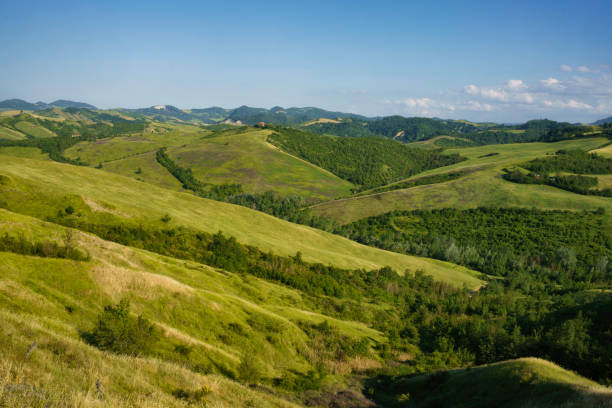 Rural landscape on the hills near Bologna, Emilia-Romagna.