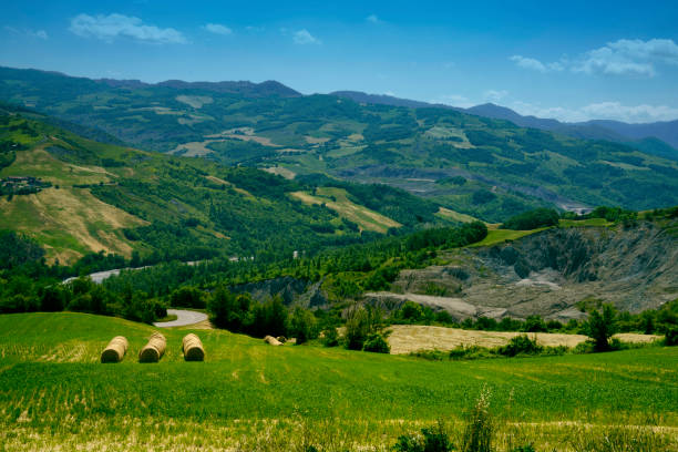 Avigliano Umbro, Terni, Umbria, Italy:Panoramic view of Umbria and Terminillo from Avigliano Umbro