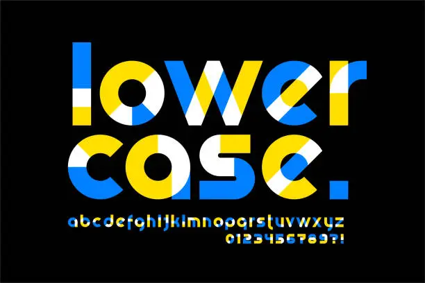 Vector illustration of Modern vibrant lowercase font