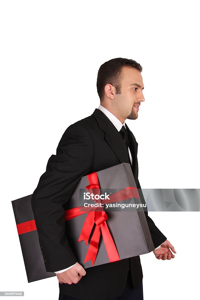 Businessman Gift Box Series Carrying Stock Photo