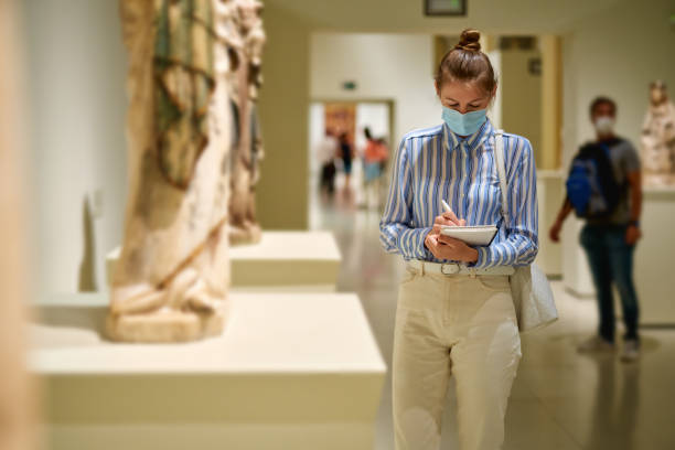 istock Woman Visitor Art Gallery Museum 1349975758
