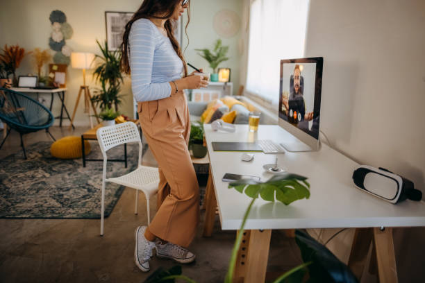 istock Business meeting on video call during 1349975769