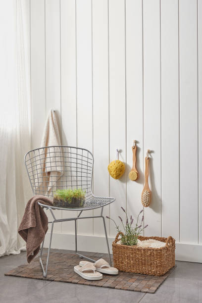 istock white walls and modern style open bathroom cabinet 1349978676