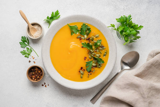 istock Pumpkin puree cream soup 1349982727