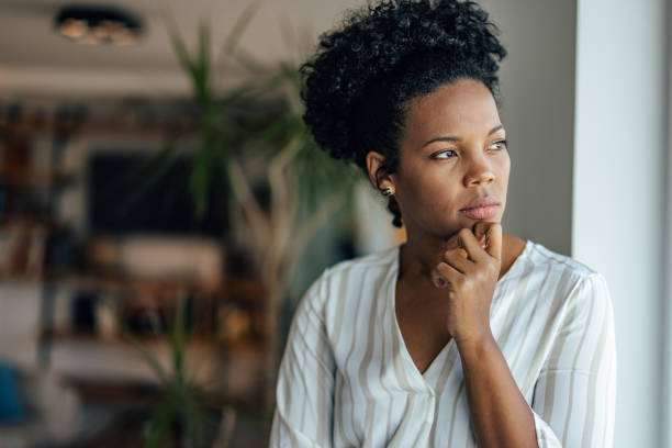 istock Concentrated african-american woman, thinking about work 1349984512