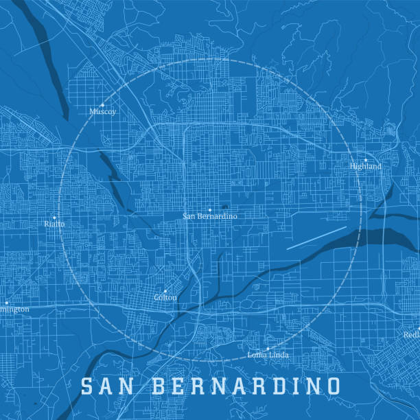 San Bernardino CA City Vector Road Map Blue Text San Bernardino CA City Vector Road Map Blue Text. All source data is in the public domain. U.S. Census Bureau Census Tiger. Used Layers: areawater, linearwater, roads. rialto california stock illustrations