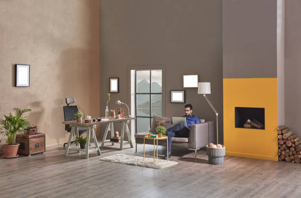 istock home modern home office and decorative living room style. 1349989827