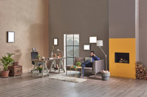 istock home modern home office and decorative living room style. 1349989834