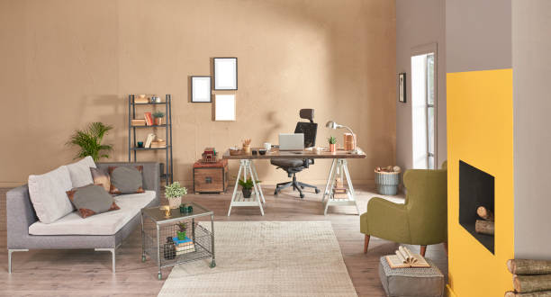istock home modern home office and decorative living room style. 1349989892