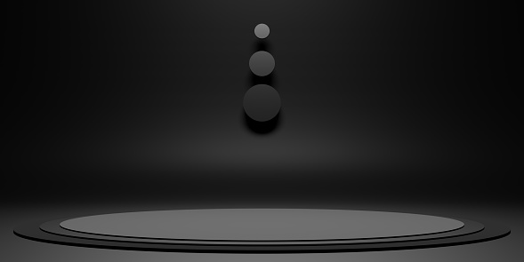 Dark ZEN Concept Stage Pallet simple circle base modern abstract background 3d illustration