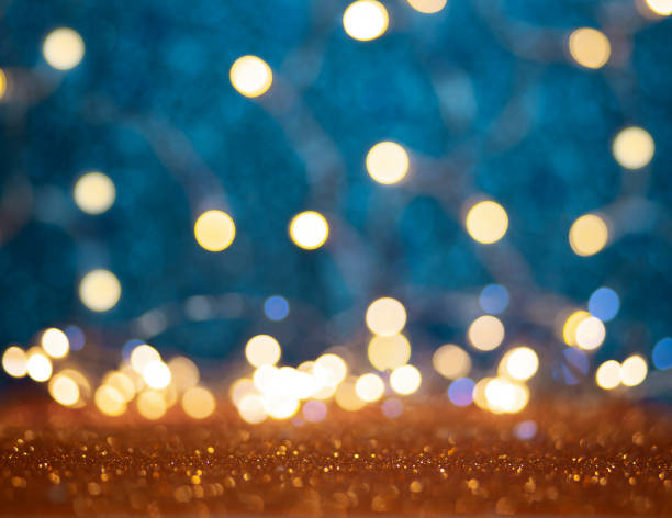 istock New Year and Christmas decorations on glitter and defocused lights. 1349992886