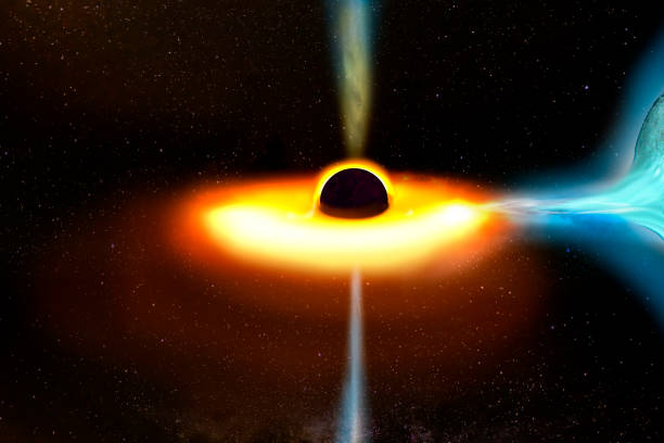 large planet and a black hole, Endless universe, science fiction image dark deep space with giant planets, star-field. Incredibly beautiful cosmic landscape, get first glimpse of black hole eating star gran planeta y un agujero negro, universo sin fin, imagen de ciencia ficción espacio profundo oscuro con planetas gigantes, campo estelar. paisaje cósmico increíblemente hermoso, obtenga la primera visión de la estrella que come agujeros negros