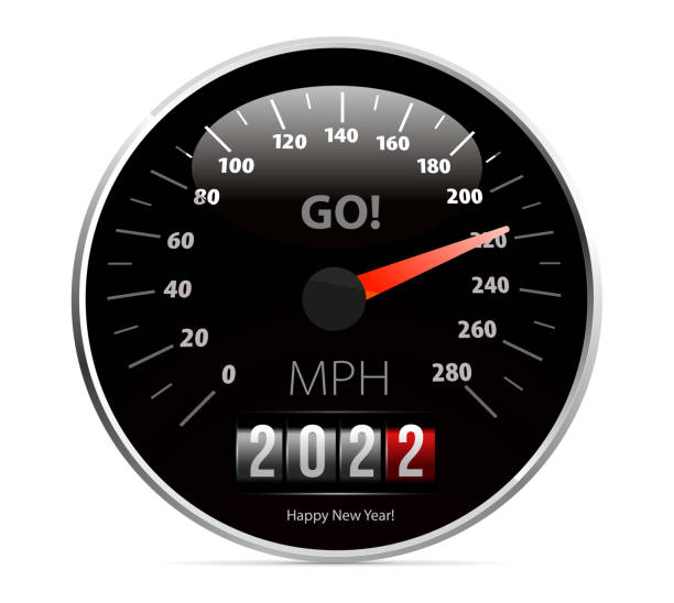 с новым 2022 годом. счетчик спидометра. векторная иллюстрация - odometer backgrounds black car stock illustrations