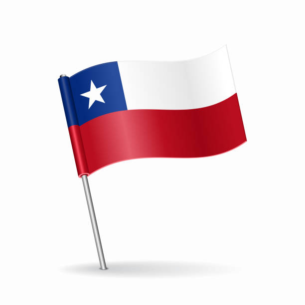 Chilean flag map pointer layout. Vector illustration. Chilean flag map pin pointer layout. Vector illustration. flag of chile stock illustrations