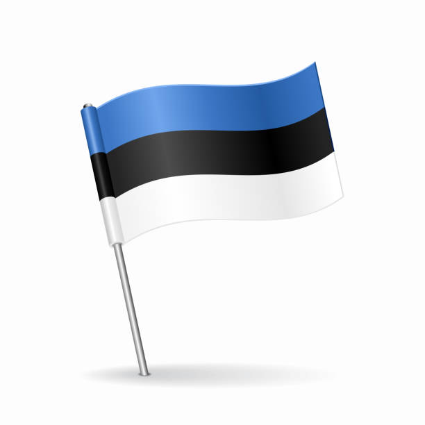 에스토니아 국기지도 포인터 레이아웃. 벡터 그림입니다. - estonia flag pennant baltic countries stock illustrations