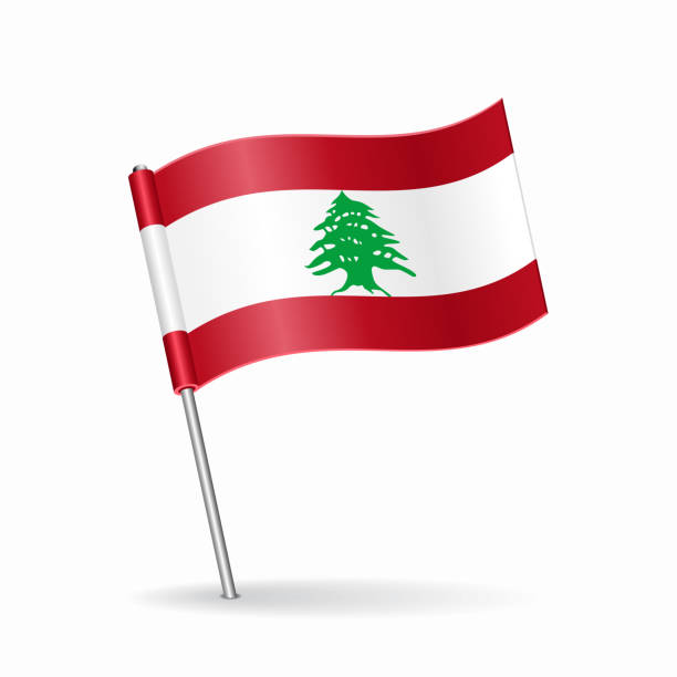 ilustrações de stock, clip art, desenhos animados e ícones de lebanese flag map pointer layout. vector illustration. - lebanese flag