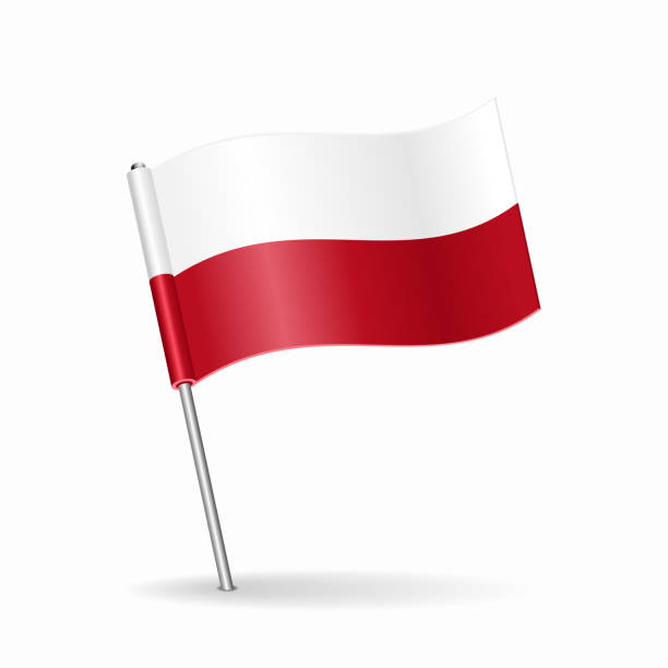ilustrações, clipart, desenhos animados e ícones de layout do ponteiro do mapa da bandeira polonesa. ilustração vetorial. - polish flag