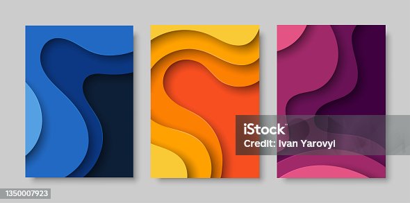 istock 3D abstract background with paper cut shapes. Vector design for business presentations, flyers, posters and postcards. 1350007923