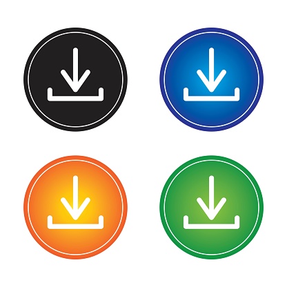 Download button vector icon, install symbol, simple flat vector illustration for website or mobile app