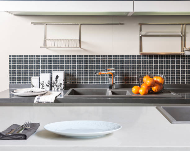 istock Kitchen brass utensils, chef accessories. Hanging copper kitchen 1350008278